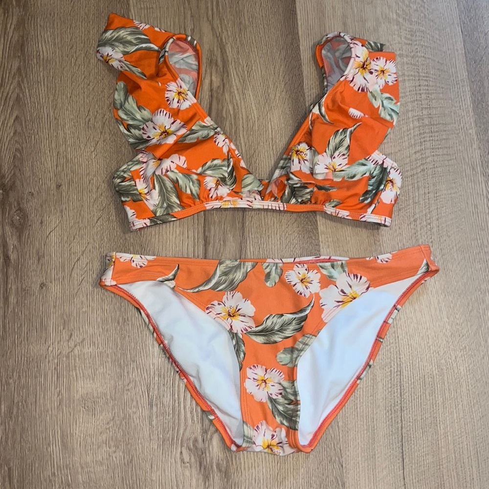 Orange floral bikini
